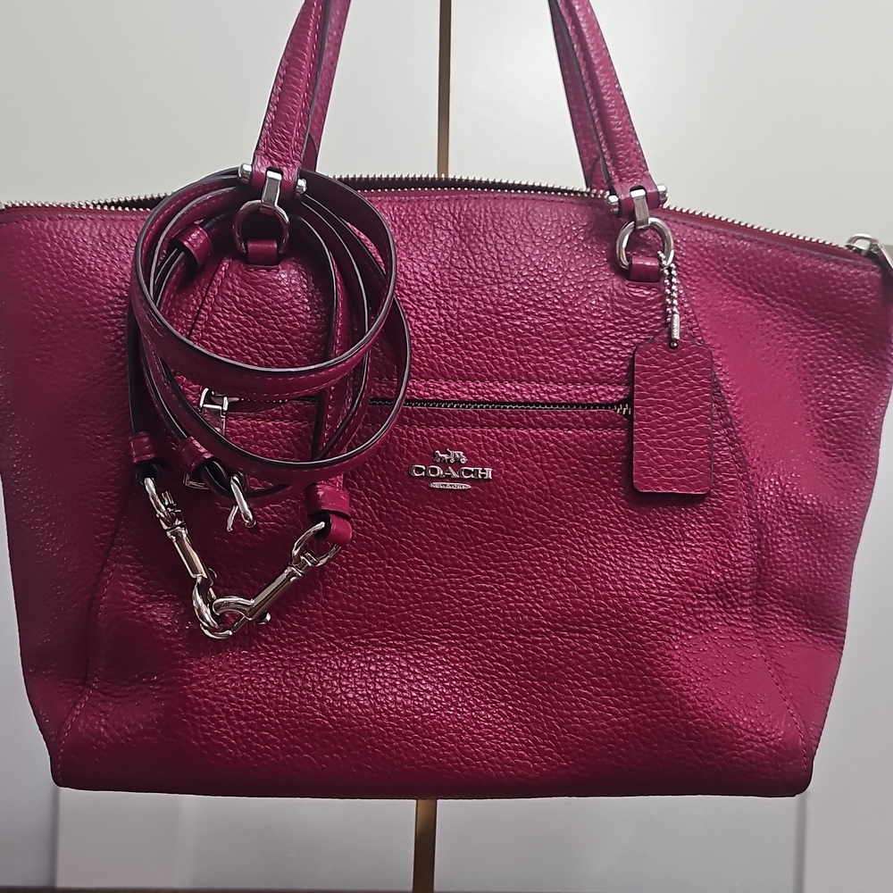 Coach Prairie Fushia Pink Pebble Leather Bag EUC